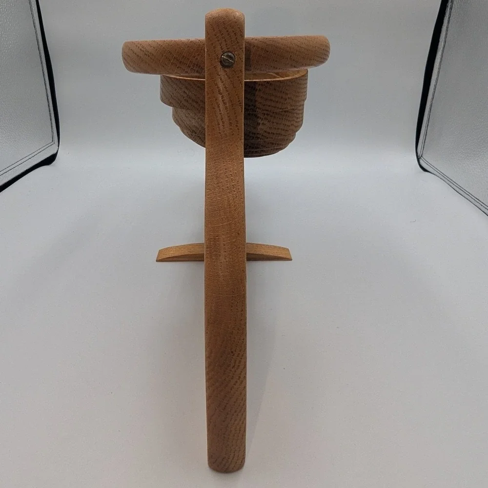 Unbranded Collapsible Wood Fruit Basket Brown Oak Western Bronco Design OS